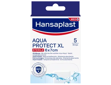 Hansaplast Aqua Protect XL (6x7cm) Μετεγχειρητικά & Μεγάλα Επιθέματα Πληγών, 5τμχ