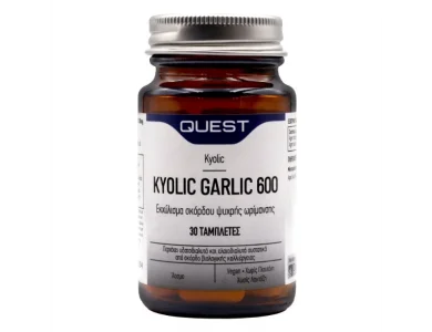 Quest Kyolic Garlic 600mg, Συμπλήρωμα με Εκχύλισμα Σκόρδου, 60tabs