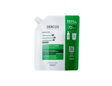 Vichy Dercos Dermatological Shampoo Refill, Αντιπυτιριδικό Σαμπουάν Κανονικά/Λιπαρά Μάλλια, 390ml