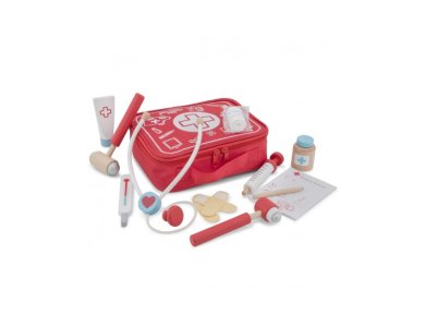 New Classic Toys Educational Doctor set, Βαλιτσάκι Σετ Γιατρού με Ξύλινα εργαλεία 36m+, 1σετ