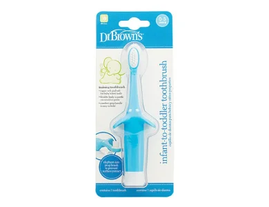 Dr. Brown's Infant to Toddler Toothbrush HG 013, Βρεφική Οδοντόβουρτσα 0-3 ετών, Σιέλ Χρώμα, 1τμχ