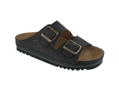 Scholl Airbag Δερμάτινα Ανδρικά Σανδάλια, Χρώμα Μαύρο, Νο41