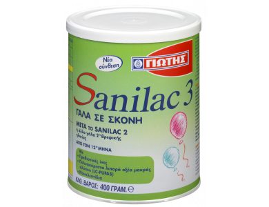 Γιώτης Sanilac 3, Γάλα Βρεφικής Ηλικίας12+ Μηνών, 400gr