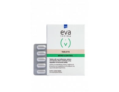 InterMed Eva Intima Tablets Meno-Control, Καθημερινό συμπλήρωμα διατροφής για την κάλυψη των ιδιαίτερων διατροφικών αναγκών της περι-εμμηνοπαυσιακής, 90tabs