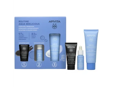 Apivita Promo Aqua Beelicious Cream-Gel Oil Free Light Ενυδατική Κρέμα Προσώπου Ελαφριάς Υφής 40ml + Ενυδατικός Ορός 10ml + Black Detox Cleansing Gel Καθαρισμού 15ml