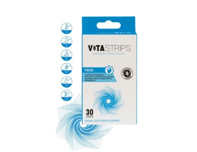Vitastrips Focus, Συμπλήρωμα διατροφής για Καλύτερη Μνήμη & Συγκέντρωση με φυσική γεύση blueberry, 30strips