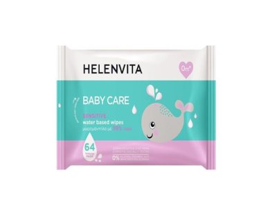 Helenvita Baby Care Wipes Sensitive Μωρομάντηλα με 99% Νερό, 64τμχ