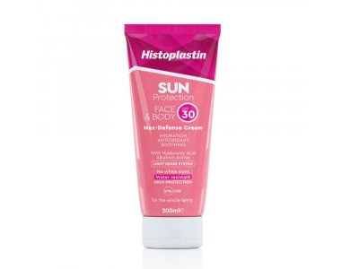 Histoplastin Sun Protection Face & Body Max Defense Cream SPF30, Αντηλιακή Κρέμα Προσώπου & Σώματος, 200ml