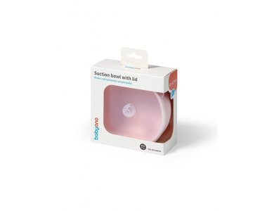 BabyOno: Μπολ σιλικόνης με λαβές, καπάκι & βάση με βεντούζα - Ροζ 1Τεμ