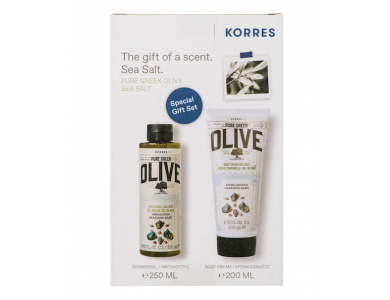 Korres Promo Pure Greek Olive Sea Salt Αφρόλουτρο, 250ml & Κρέμα Σώματος, 200ml