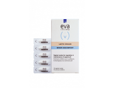 InterMed Eva Intima Lactic, Υπόθετα για Επαναφορά & Διατήρηση Κολπικού pH, 10τμχ