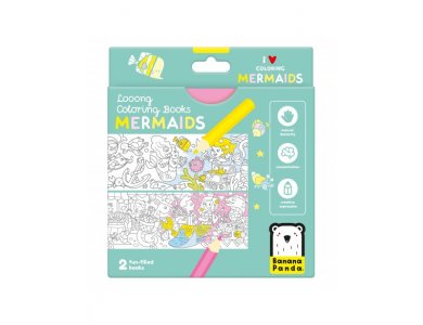 Banana Panda Looong Coloring Books - Βιβλίο Ζωγραφικής I Love Coloring Mermaids, 1τμχ
