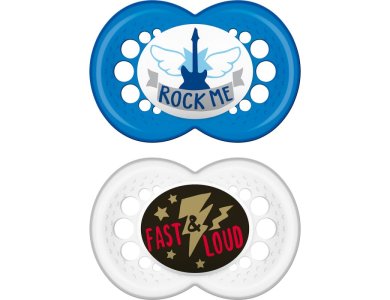 Mam Rock'n Roll, Πιπίλα Σιλικόνης 16m+ 2τμχ