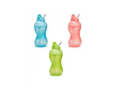 Munchkin Mighty Grip, Εκπαιδευτικό Ποτήρι Με Καλαμάκι Σε Διάφορα Χρώματα Για 12+ Μηνών, 300ml