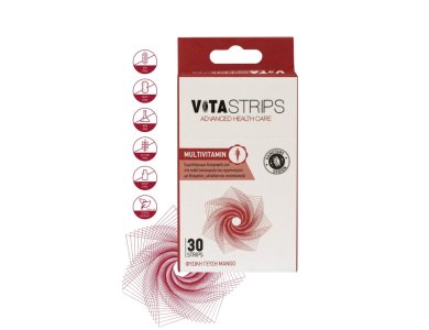 Vitastrips Multivitamin, Συμπλήρωμα διατροφής για Kαλή λειτουργία του Οργανισμού, 30strips