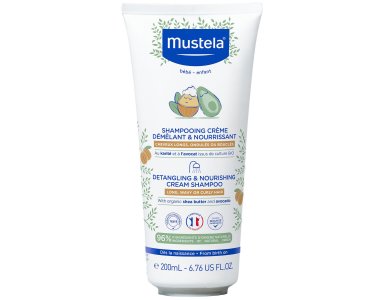 Mustela Detangling & Nourishing Cream Shampoo Παιδικό Κρεμώδες Σαμπουάν για Μακριά, Κυματιστά ή Σγουρά Μαλλιά, 200ml