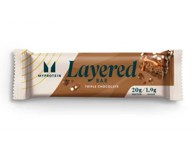 MyProtein Layered Treat Without The Cheat Triple Chocolate Fudge Πρωτεϊνική Μπάρα με Γεύση Τριπλή Σοκολάτα Fudge, 60gr