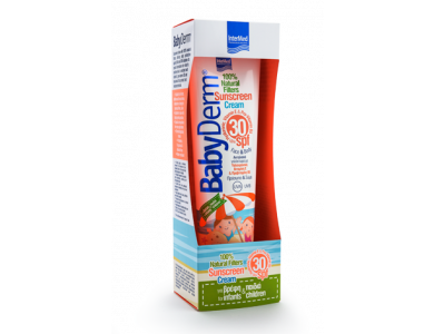 InterMed BabyDerm Sunscreen Cream SPF30, Αντηλιακό Γαλάκτωμα για Πρόσωπο & Σώμα, για Βρέφη & Παιδιά με 100% Φυσικά Φίλτρα, 300ml