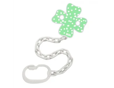 Nuk, Αλυσίδα Πιπίλας με Κρίκο Πράσινο Τριφύλλι, 1τμχ