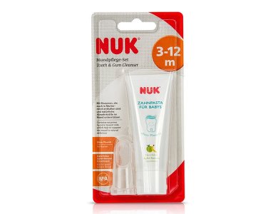 Nuk Tooth & Gum Cleanser, Σετ Στοματικής Υγιεινής για Βρέφη 3-12m, 1τμχ