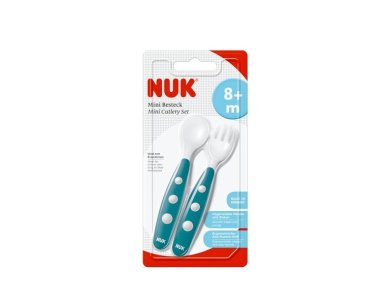 Nuk Easy Learning, Εκπαιδευτικό Σετ Κουτάλι & Πιρούνι Mini από Πλαστικό, από 8m+, 2τμχ