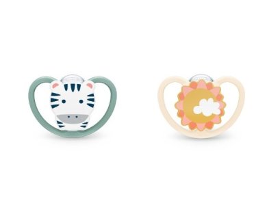 Nuk Space, Πιπίλα Σιλικόνης 6-18m με Θήκη, 1τμχ