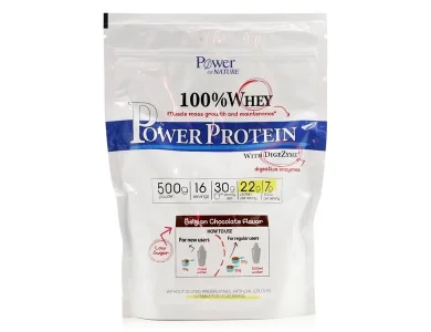 Power of Health 100% Whey Protein Ρόφημα Υψηλής Περιεκτικότητας από Πρωτεϊνη Ορού Γάλακτος με Γεύση Βέλγικη Σοκολάτα, 500gr