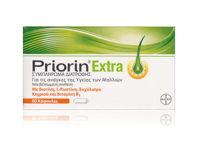 Priorin Extra, για ορατά πιο Πλούσια, Δυνατά & Λαμπερά μαλλιά μετά από 12 εβδομάδες, 60caps