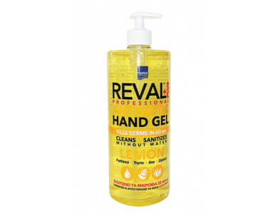 InterMed Reval Plus Lemon Antiseptic Hand Gel, Αντιβακτηριδιακό Αντισηπτικό Τζελ Χεριών με Άρωμα Λεμόνι, 1L