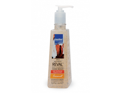 InterMed Reval Mild Antiseptic Deep Cleansing Hand Wash Coconut, Αντισηπτικό Τζελ & Καθαρισμός Χεριών με Άρωμα Καρύδα, 250ml