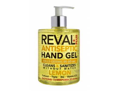 InterMed Reval Plus Lemon Antiseptic Hand Gel, Αντιβακτηριδιακό Αντισηπτικό Τζελ Χεριών με Άρωμα Λεμόνι, 500ml