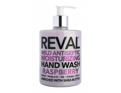 InterMed Reval Mild Antiseptic Moisturizing Hand Wash Raspberry, Αντισηπτικό Τζελ & Καθαρισμός Χεριών με Άρωμα Βατόμουρο, 500ml