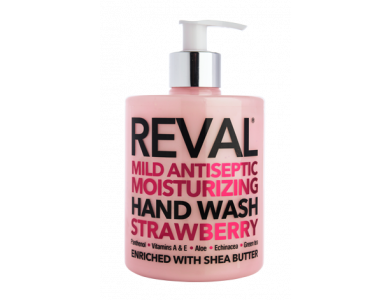 InterMed Reval Mild Antiseptic Moisturizing Hand Wash Strawberry, Αντισηπτικό Τζελ & Καθαρισμός Χεριών με Άρωμα Φράουλα, 500ml