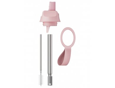 Chillys S2 Flip Lid, Ανταλλακτικό Καπάκι με Καλαμάκι & Βουρτάκι Καθαρισμού, Blush Pink, 1τμχ