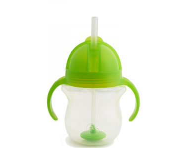 Munchkin Tip & Sip Straw Cup,Εκπαιδευτικό Ποτήρι με Καλαμάκι, Πράσινο 6m+, 207ml