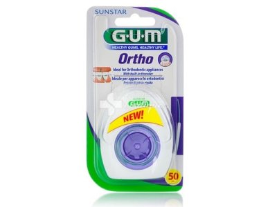 Gum Ortho Floss, Οδοντικό Νήμα Κατάλληλο για Ορθοδοντικούς Μηχανισμούς, 50 χρήσεις