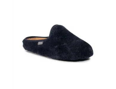 Scholl Maddy Χειμερινές Γυναικείες Παντόφλες με Συνθετική Γούνα Navy Blue Χρώμα, No37