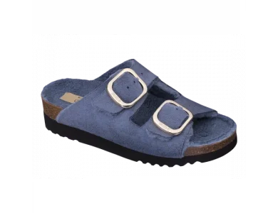 Scholl Ilary Fluffy Blue Γυναικεία Ανατομική Παντόφλα, No38