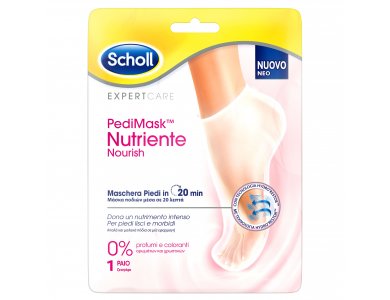 Scholl Extra Care PediMask Nutriente Nourish 0% Μάσκα Ποδιών Χωρίς Αρώματα & Χρωστικές, 1 ζεύγος