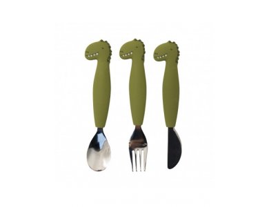 Trixie Silicone Cutlery, Mr. Dino, Σετ Κουτάλια Σιλικόνης, 3τμχ