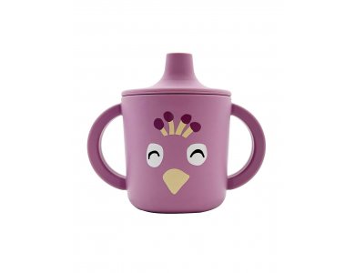 Trixie Cup, Ποτήρι Σιλικόνης με Χερούλια-Mrs. Peacock, 1 τμχ