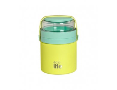 Eco Life Food Jar, Στρογγυλό Φαγητοδοχείο Θερμός, Χρώμα Κίτριινο, 450ml