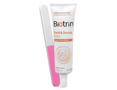 Target Pharma Biotrin Hard & Strong Nails Topical Emulsion Ενυδατικό, Σκληρυντικό & Προστατευτικό Γαλάκτωμα Καθημερινής Φροντίδας, για τα Εύθραυστα Νύχια, 20ml