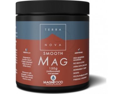 Terranova Smooth Mag, Δισγλυκινικό και Κιτρικό Μαγνήσιο, 150g