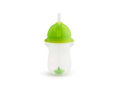 Munchkin Tip & Sip Straw Cup, Green 12m+, Εκπαιδευτικό κύπελλο με Καλαμάκι, Πράσινο, 296ml