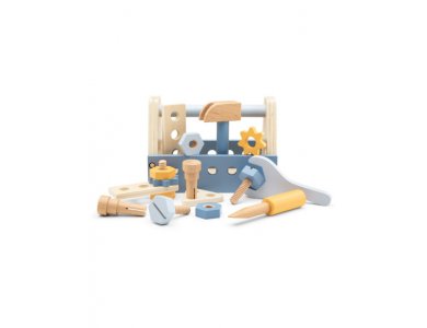 New Classic Toys Tool Box, Ξύλινο σετ Εργαλειοθήκης με 16 διαφορετικά εξαρτήματα