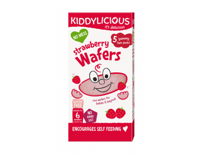 Kiddylicious Strawberry Wafers Mini 6m+ Ρυζογκοφρέτα Φράουλα, 20gr - 10 τμχ