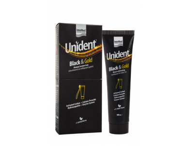 InterMed Unident Black & Gold Toothpaste, Λευκαντική Οδοντόκρεμα Καθημερινής Χρήσης, 100ml