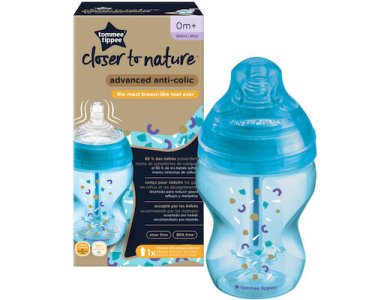 Tommee Tippe Closer to Nature Advanced Anti-Colic Μπιμπερό Μικρής Ροής 0m+, 260ml
