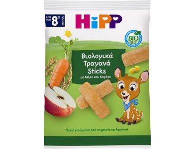 Hipp Bio Sticks, με μήλο και καρότο από 8 μηνών+, 30gr